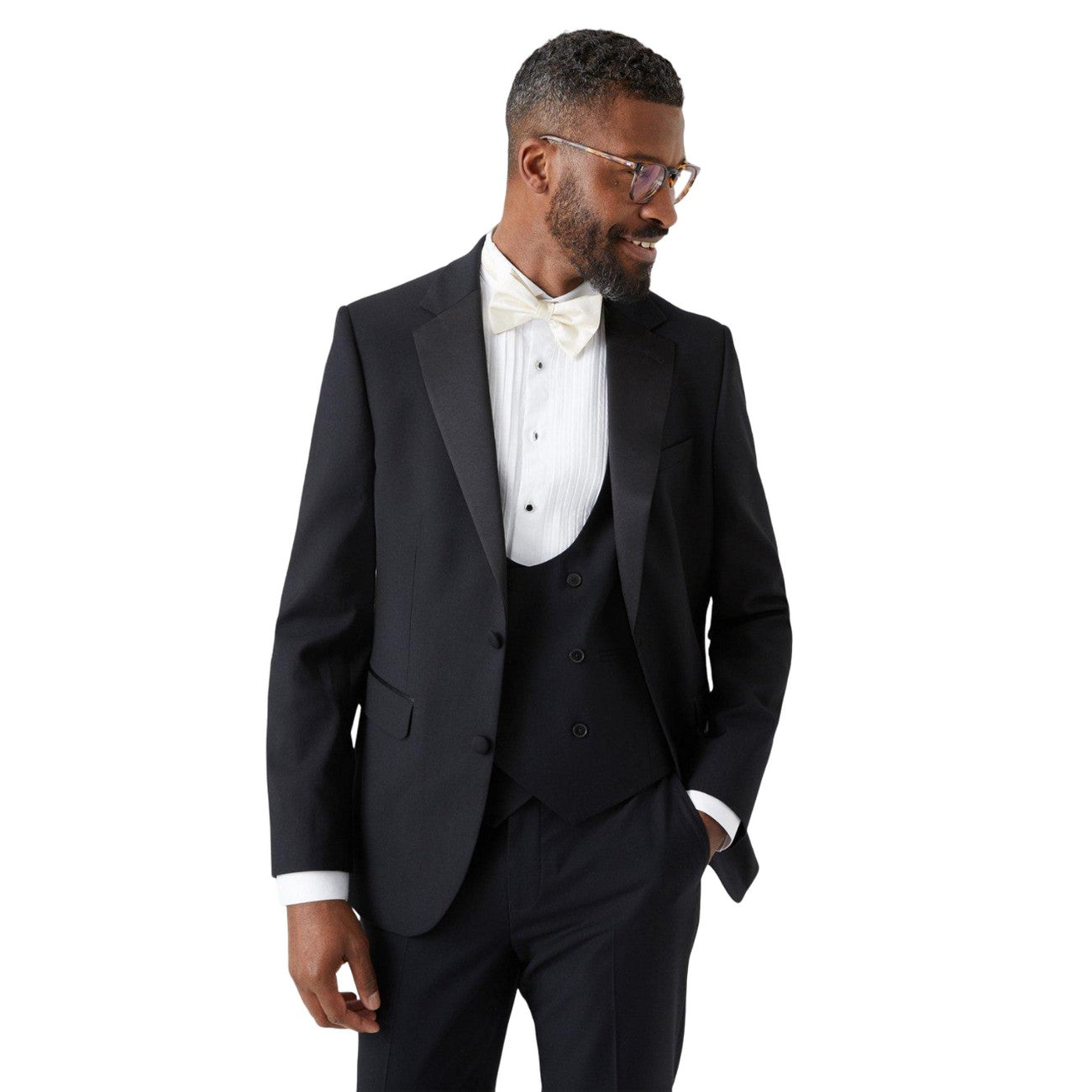 Black - Side - Burton Mens Slim Waistcoat