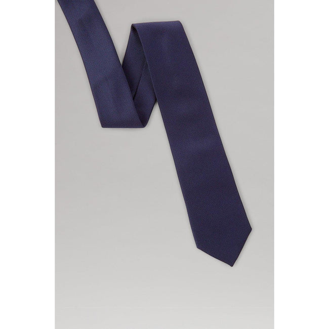 Navy - Side - Burton Mens Plain Tie