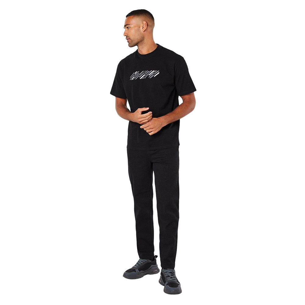 Black - Side - Burton Mens Lines Cotton T-Shirt
