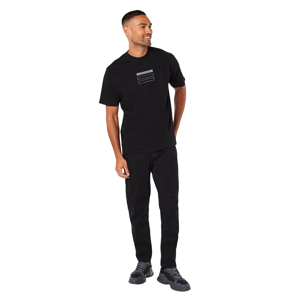Black - Side - Burton Mens Block Cotton T-Shirt