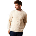 Off White - Front - Burton Mens Cable Knit Crew Neck Jumper