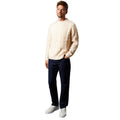 Off White - Side - Burton Mens Cable Knit Crew Neck Jumper