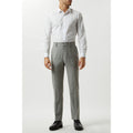 Grey - Pack Shot - Burton Mens Tweed Crosshatch Slim Suit Trousers