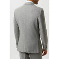 Grey - Back - Burton Mens Crosshatch Tweed Single-Breasted Slim Suit Jacket