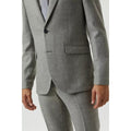 Grey - Pack Shot - Burton Mens Crosshatch Tweed Single-Breasted Slim Suit Jacket