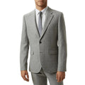 Grey - Front - Burton Mens Crosshatch Tweed Single-Breasted Slim Suit Jacket