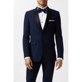 Navy - Side - Burton Mens Tuxedo Skinny Suit Jacket