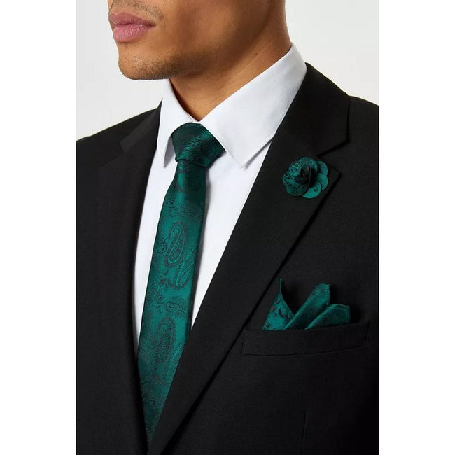 Forest Green - Lifestyle - Burton Mens Paisley Wedding Tie Set