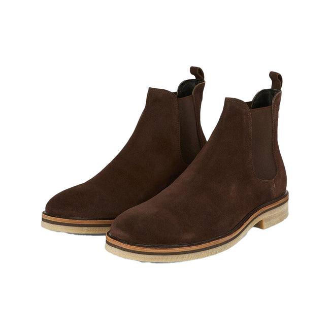 Brown - Front - Burton Mens Suede Chelsea Boots