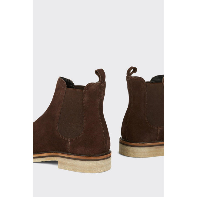 Brown - Back - Burton Mens Suede Chelsea Boots