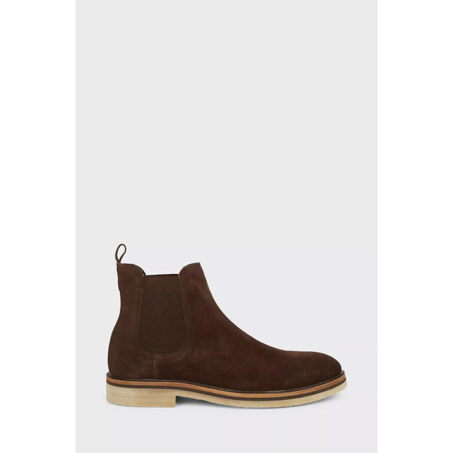 Brown - Side - Burton Mens Suede Chelsea Boots