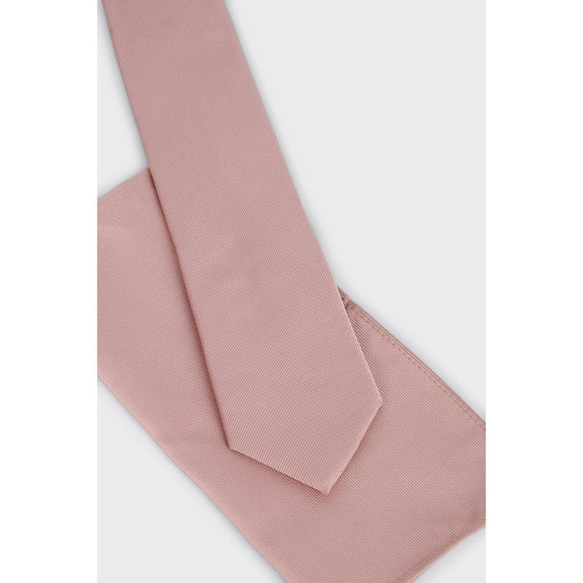 Dusty Pink - Side - Burton Mens Slim Tie & Pocket Square Set
