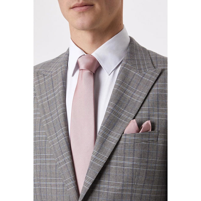 Dusty Pink - Pack Shot - Burton Mens Slim Tie & Pocket Square Set