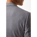 Grey - Close up - Burton Mens Performance Single-Breasted Slim Suit Jacket
