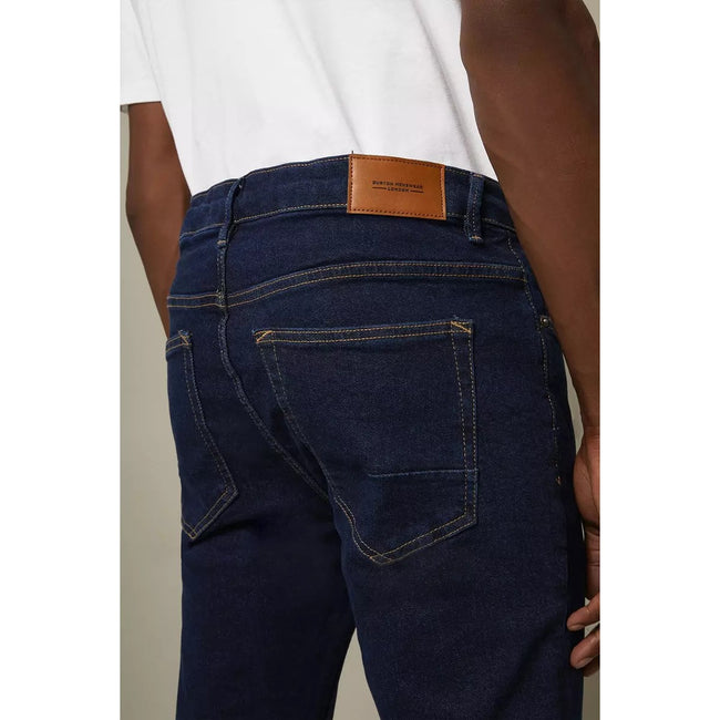 Dark Blue - Side - Burton Mens Rinse Skinny Jeans