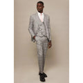 Grey - Close up - Burton Mens Highlight Checked Skinny Suit Jacket