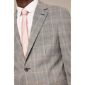 Grey - Side - Burton Mens Highlight Checked Skinny Suit Jacket