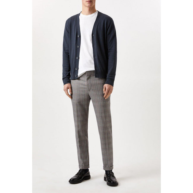 Petrol Blue - Pack Shot - Burton Mens Knitted Cotton Cardigan
