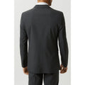 Grey - Back - Burton Mens Grid Checked Slim Suit Jacket