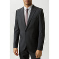 Grey - Side - Burton Mens Grid Checked Slim Suit Jacket