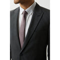 Grey - Pack Shot - Burton Mens Grid Checked Slim Suit Jacket
