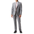 Grey - Back - Burton Mens Checked Wool Single-Breasted Slim Suit Jacket