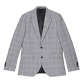 Grey - Front - Burton Mens Checked Wool Single-Breasted Slim Suit Jacket