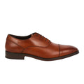 Tan - Front - Burton Mens Leather Toe Cap Oxford Shoes