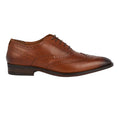 Tan - Front - Burton Mens Oxford Leather Brogues