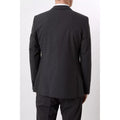 Charcoal - Back - Burton Mens Textured Slim Suit Jacket