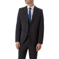 Charcoal - Front - Burton Mens Textured Slim Suit Jacket