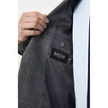 Grey-Blue - Lifestyle - Burton Mens Highlight Checked Skinny Suit Jacket