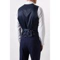 Navy - Back - Burton Mens Marl Tailored Waistcoat