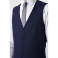 Navy - Side - Burton Mens Marl Tailored Waistcoat