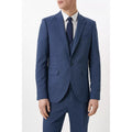 Blue - Side - Burton Mens Textured Skinny Suit Jacket