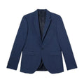 Blue - Front - Burton Mens Textured Skinny Suit Jacket