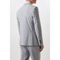 Grey - Back - Burton Mens Marl Single-Breasted Slim Suit Jacket