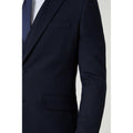 Navy - Side - Burton Mens Micro-Stripe Slim Suit Jacket