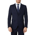Navy - Front - Burton Mens Micro-Stripe Slim Suit Jacket