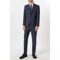 Navy - Close up - Burton Mens Overcheck Single-Breasted Tailored Suit Jacket