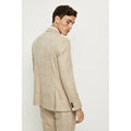 Neutral - Back - Burton Mens Checked Textured Skinny Suit Jacket