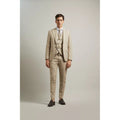 Neutral - Close up - Burton Mens Checked Textured Skinny Suit Jacket