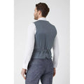Navy - Back - Burton Mens Prince Of Wales Check Double-Breasted Slim Waistcoat