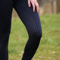 Navy - Close up - Hy Womens-Ladies Synergy Horse Riding Tights