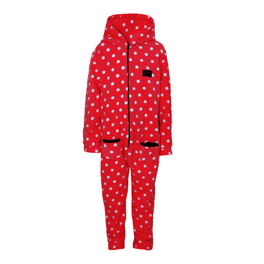 Rosette Red - Front - Supreme Products Childrens-Kids Dotty Fleece Jumpsuit