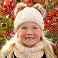 Beige - Back - Hy Childrens-Kids Morzine Beanie