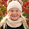 Beige - Back - Hy Childrens-Kids Snood