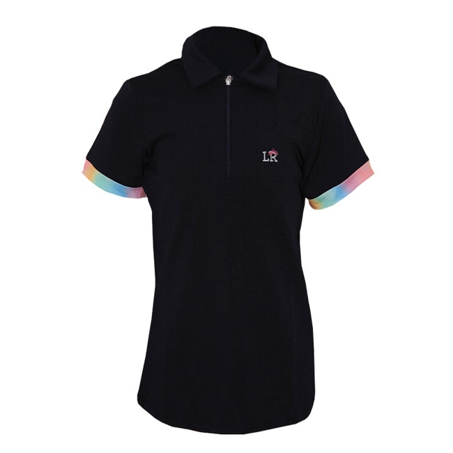 Navy-Pastel - Front - Little Rider Girls Dazzling Dream Polo Shirt