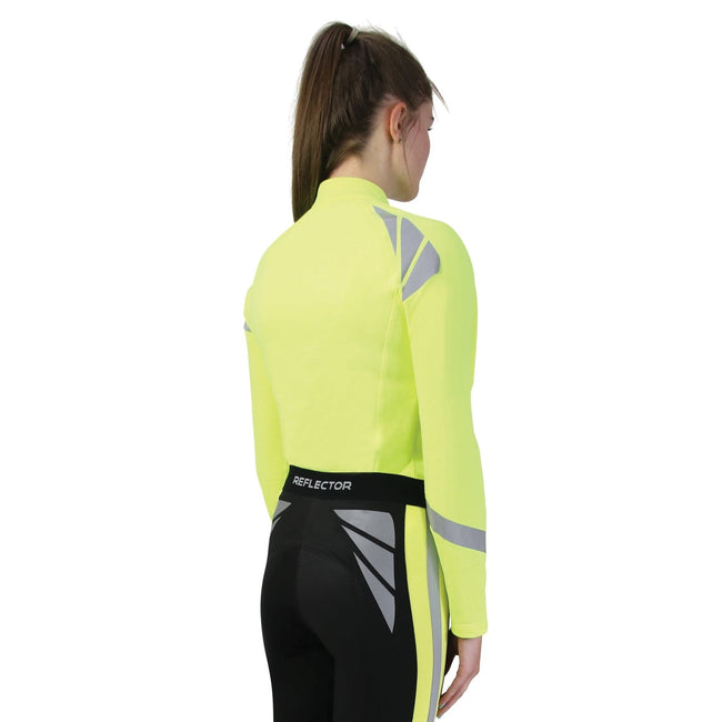 Yellow - Side - HyVIZ Childrens-Kids Reflective Base Layer Top