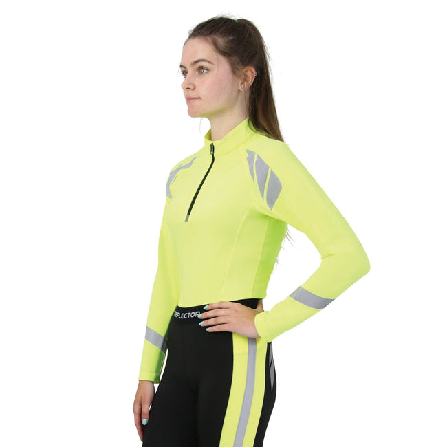 Yellow - Lifestyle - HyVIZ Childrens-Kids Reflective Base Layer Top